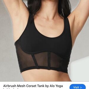ALO Yoga Airbrush Mesh Corset Tank – Black | XS